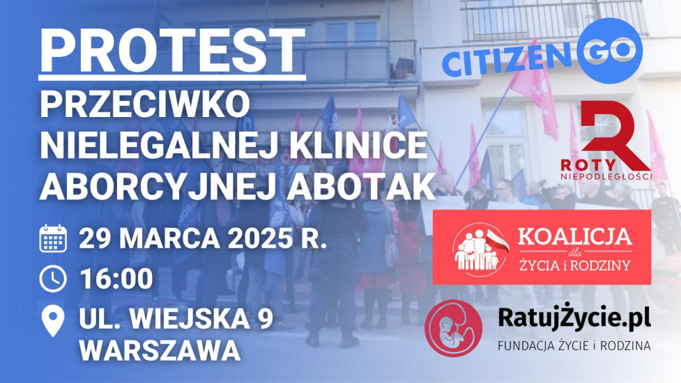 Protest przeciwko nielegalnej klinice aborcyjnej 